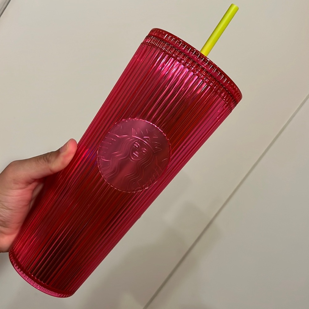 Neon pink Starbucks cup Summer 2023